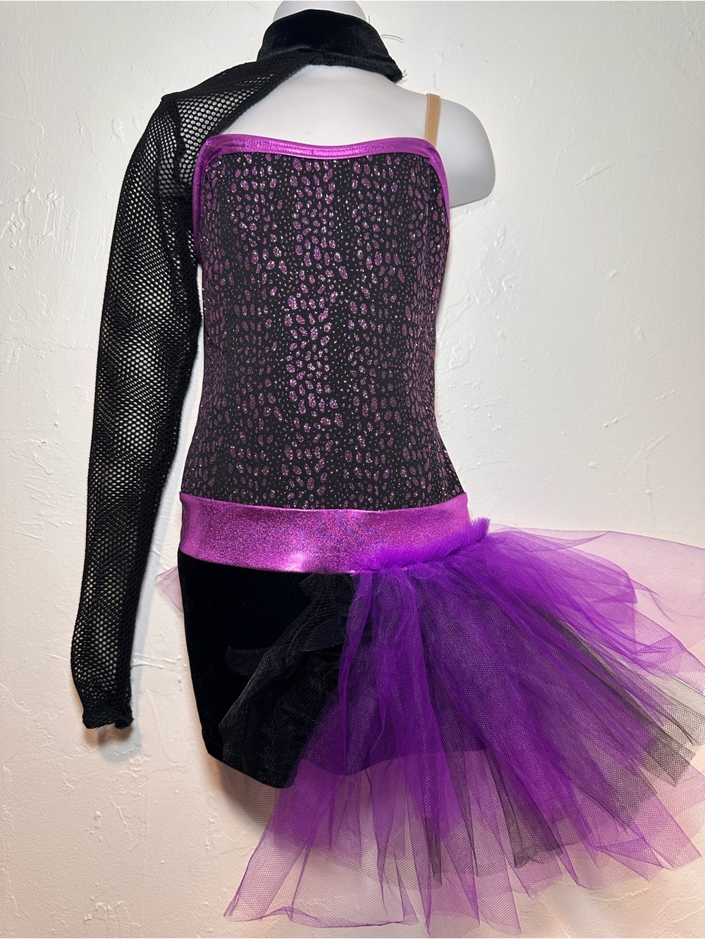 A Wish Come True “Let’s MisbehavePurple & Black One-Shoulder Tutu Dance Costume